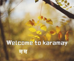 可可《Welcome to karamay吉他谱》(G调)