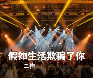 二狗《假如生活欺骗了你吉他谱》(G调)