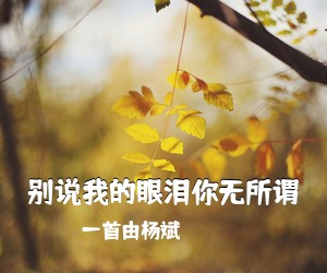 一首由杨斌《别说我的眼泪你无所谓吉他谱》(G调)