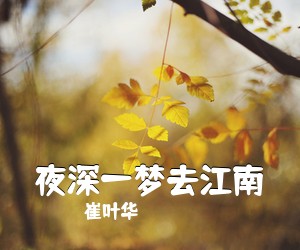 崔叶华《夜深一梦去江南简谱》