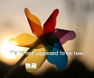 隐藏《We're not supposed to be love吉他谱》(E调)