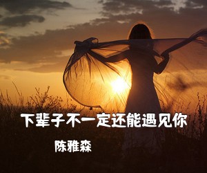 陈雅森《下辈子不一定还能遇见你吉他谱》(C调)