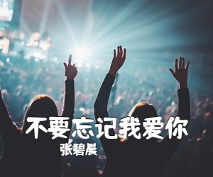 张碧晨《不要忘记我爱你吉他谱》(C调)