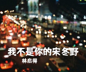 林启得《我不是你的宋冬野吉他谱》(C调)