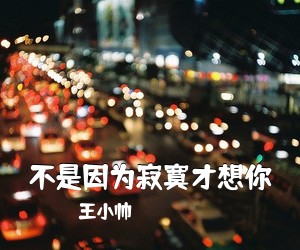 王小帅《不是因为寂寞才想你吉他谱》(C调)