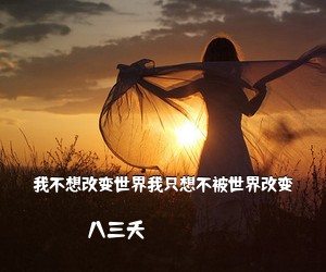 八三夭《我不想改变世界我只想不被世界改变吉他谱》(G调)