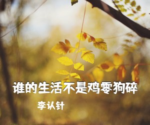 李认针《谁的生活不是鸡零狗碎吉他谱》(C调)