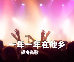 望海高歌《一年一年在他乡简谱》