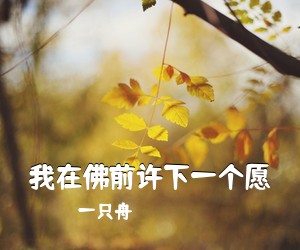 一只舟《我在佛前许下一个愿简谱》