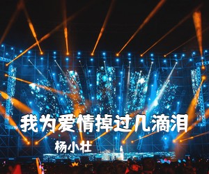 杨小壮《我为爱情掉过几滴泪吉他谱》(G调)