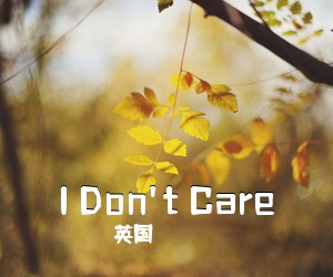 英国《I Don't Care吉他谱》(G调)