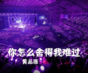 黄品源《你怎么舍得我难过吉他谱》(C调)