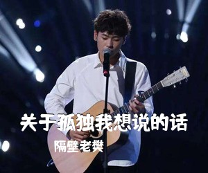 隔壁老樊《关于孤独我想说的话吉他谱》(C调)